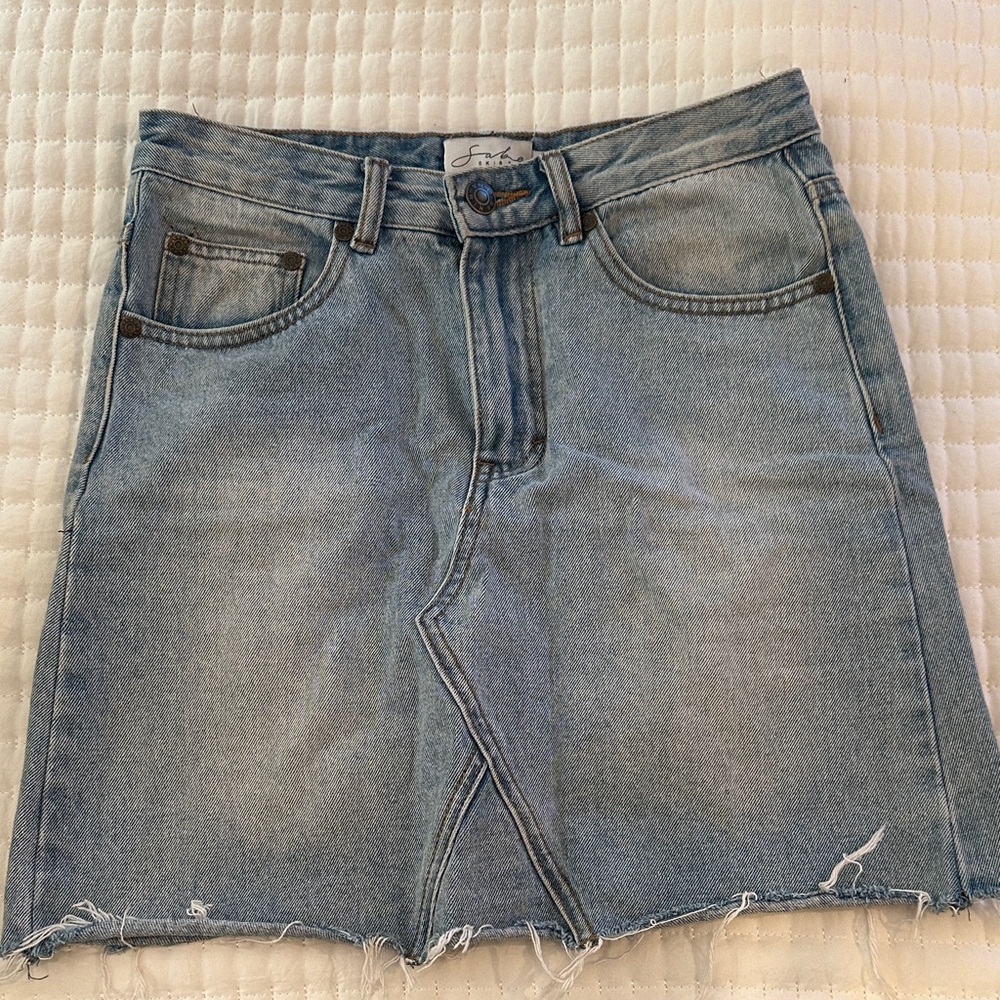 Sabo Skirt Light Blue Denim Mini Skirt